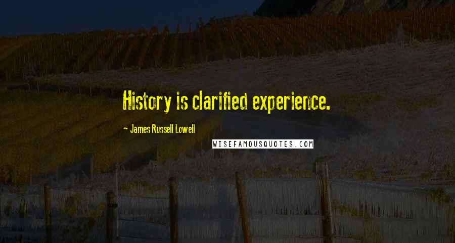 James Russell Lowell Quotes: History is clarified experience.