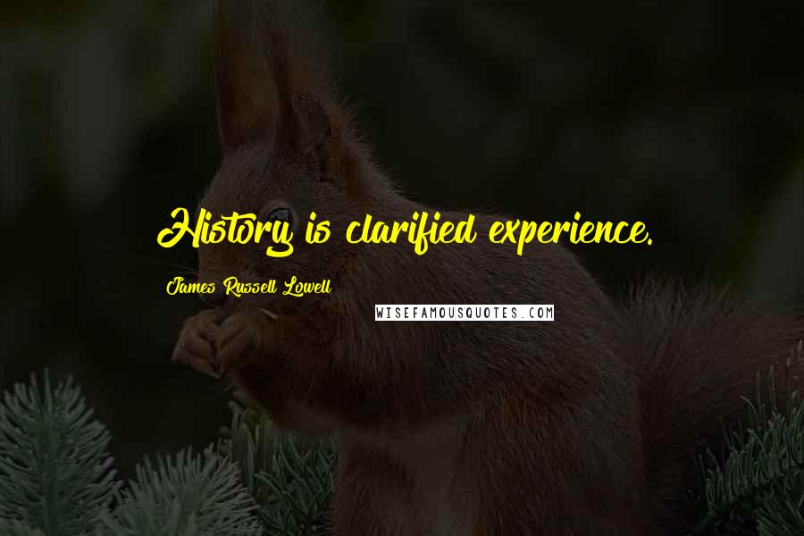 James Russell Lowell Quotes: History is clarified experience.