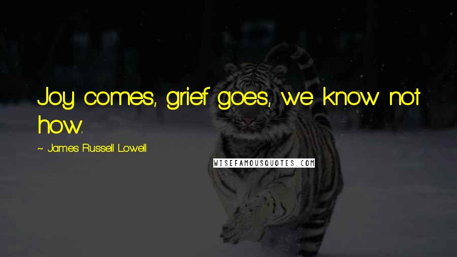 James Russell Lowell Quotes: Joy comes, grief goes, we know not how.