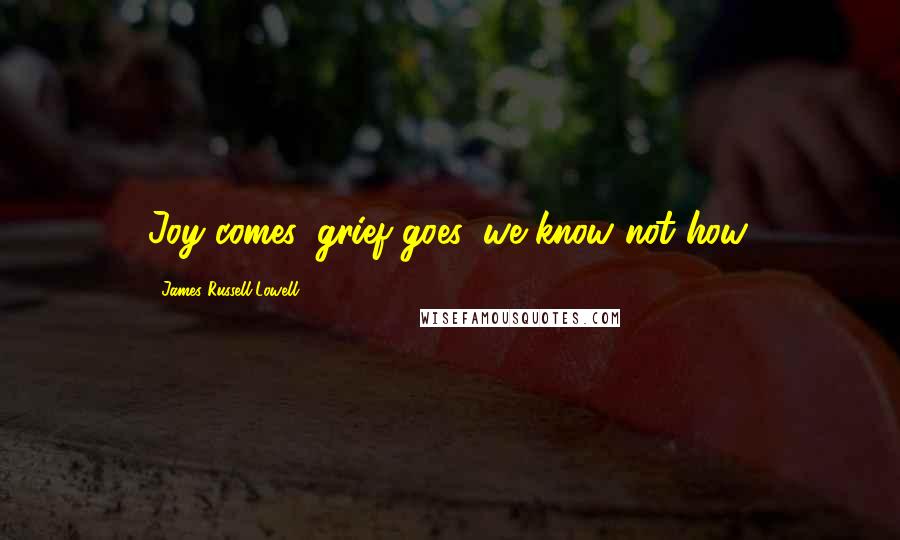 James Russell Lowell Quotes: Joy comes, grief goes, we know not how.