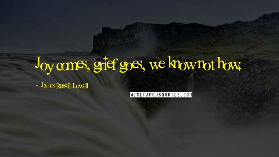James Russell Lowell Quotes: Joy comes, grief goes, we know not how.