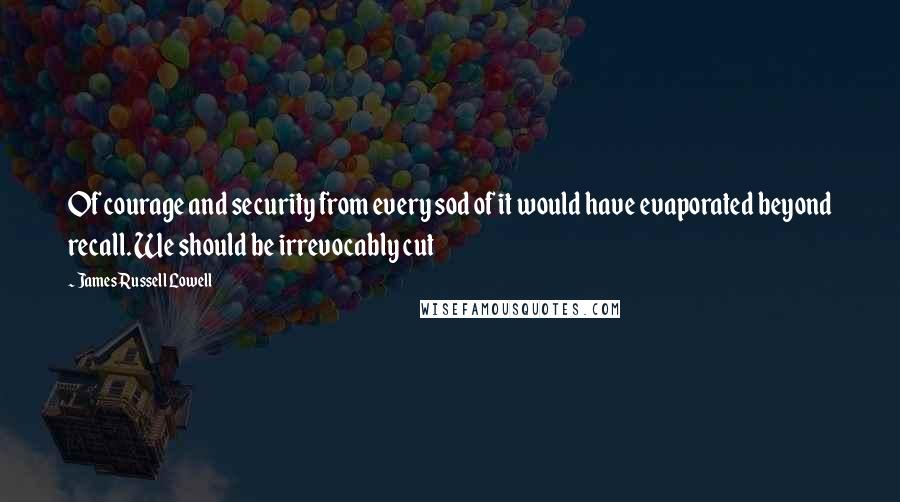 James Russell Lowell Quotes: Of courage and security from every sod of it would have evaporated beyond recall. We should be irrevocably cut