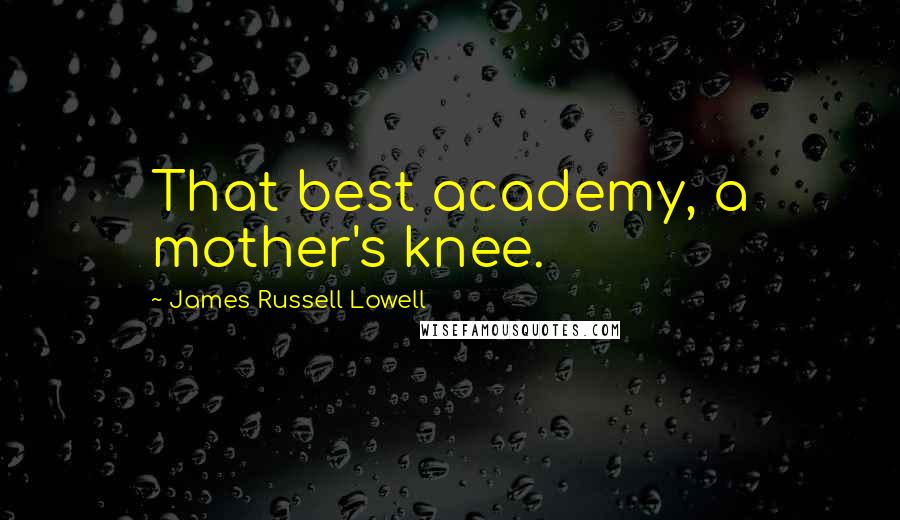 James Russell Lowell Quotes: That best academy, a mother's knee.