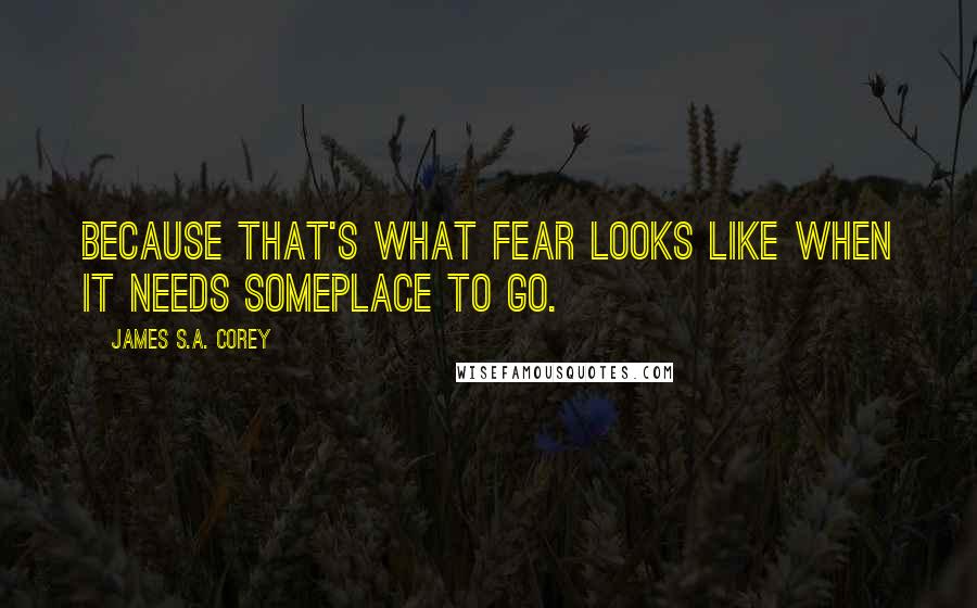 James S.A. Corey Quotes: Because that's what fear looks like when it needs someplace to go.