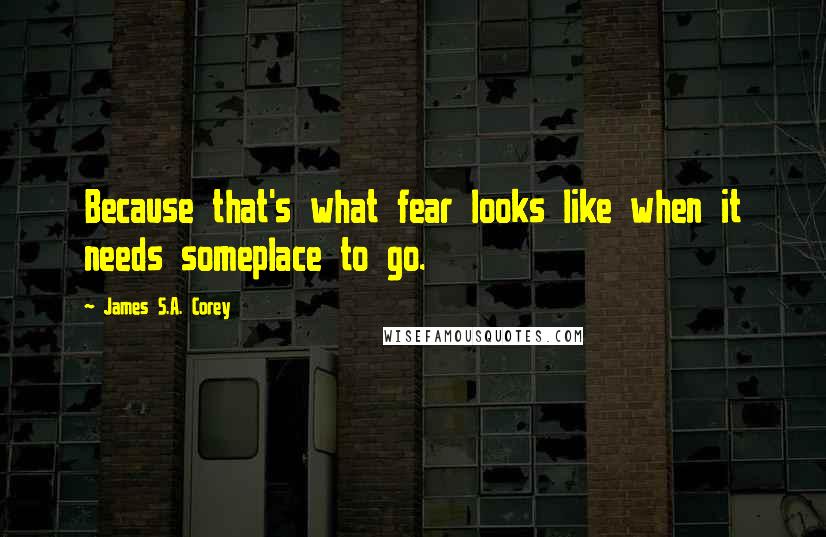 James S.A. Corey Quotes: Because that's what fear looks like when it needs someplace to go.