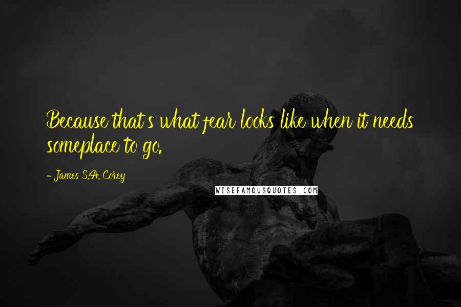 James S.A. Corey Quotes: Because that's what fear looks like when it needs someplace to go.