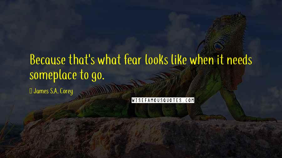 James S.A. Corey Quotes: Because that's what fear looks like when it needs someplace to go.