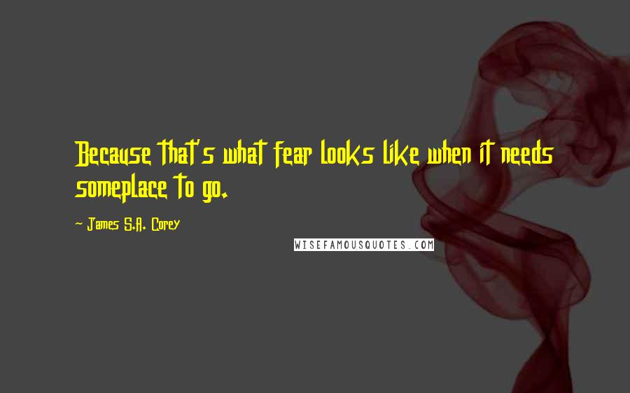 James S.A. Corey Quotes: Because that's what fear looks like when it needs someplace to go.