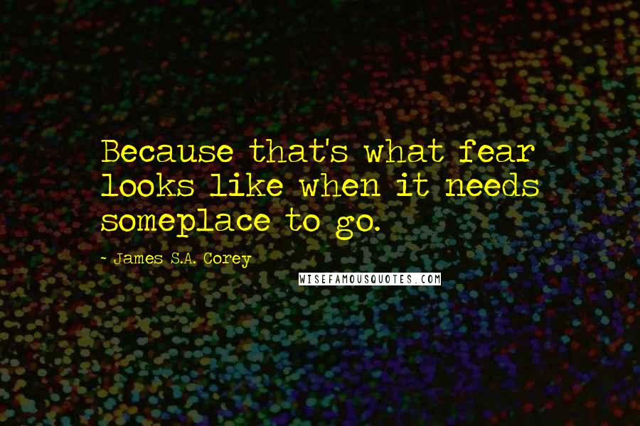 James S.A. Corey Quotes: Because that's what fear looks like when it needs someplace to go.