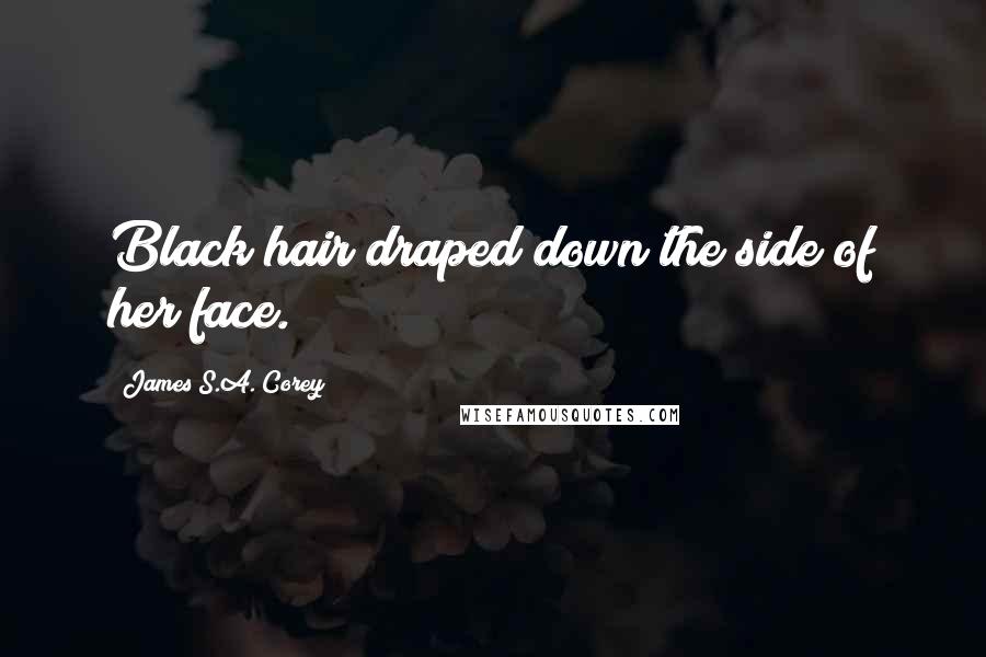 James S.A. Corey Quotes: Black hair draped down the side of her face.