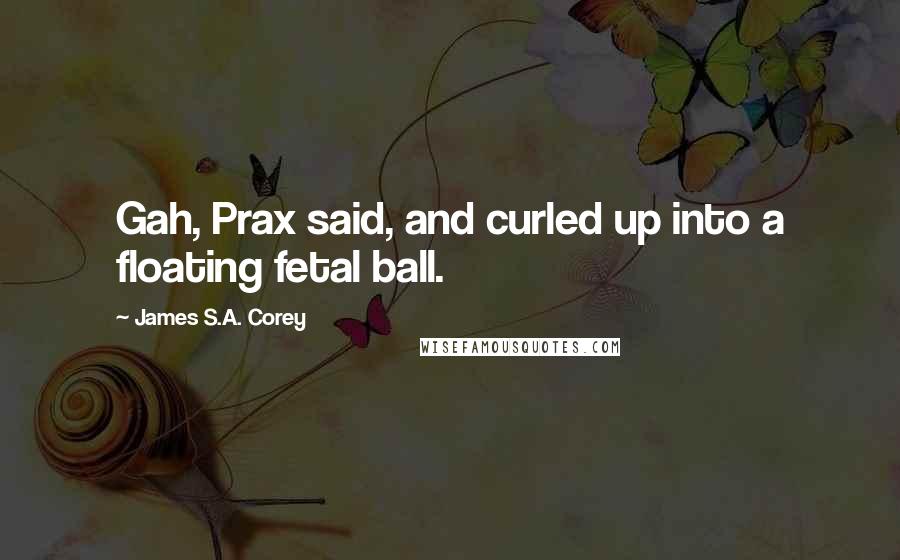 James S.A. Corey Quotes: Gah, Prax said, and curled up into a floating fetal ball.