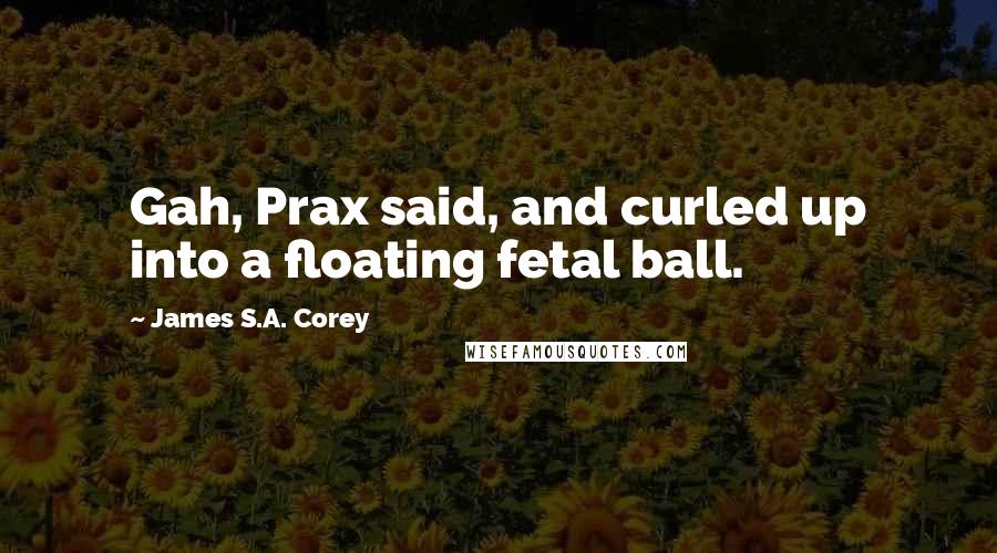 James S.A. Corey Quotes: Gah, Prax said, and curled up into a floating fetal ball.