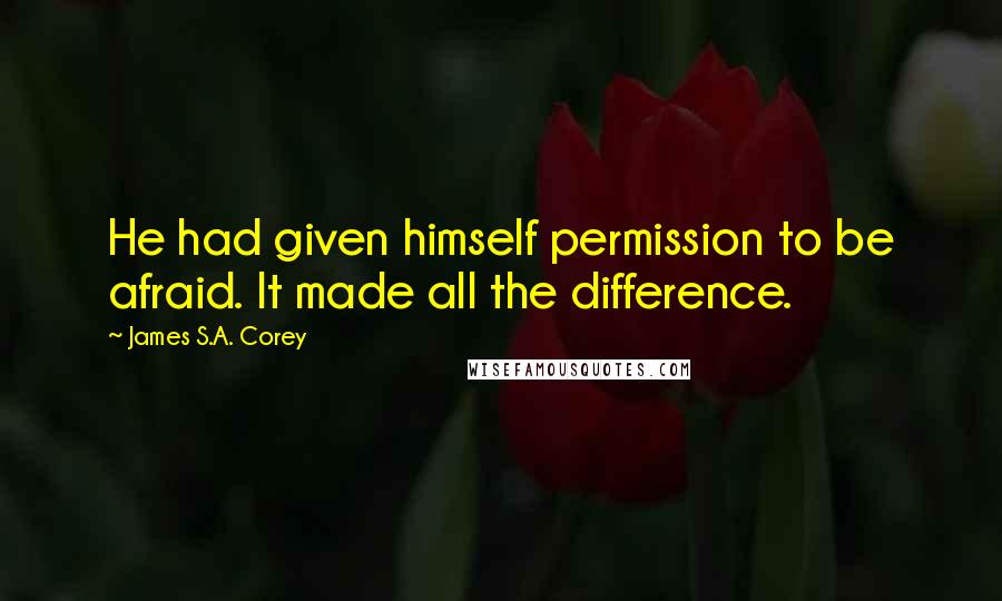 James S.A. Corey Quotes: He had given himself permission to be afraid. It made all the difference.