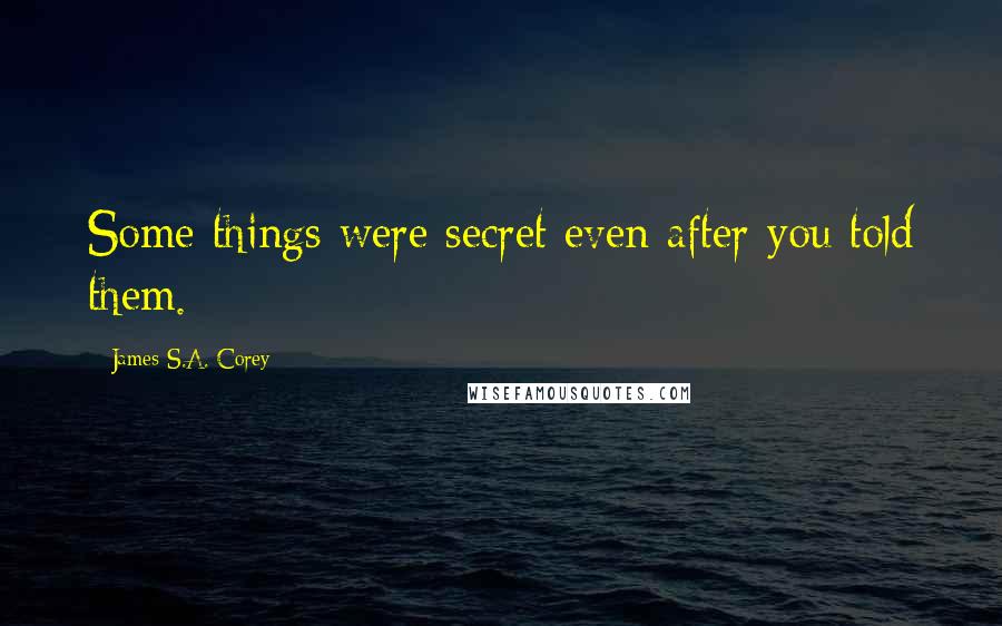 James S.A. Corey Quotes: Some things were secret even after you told them.