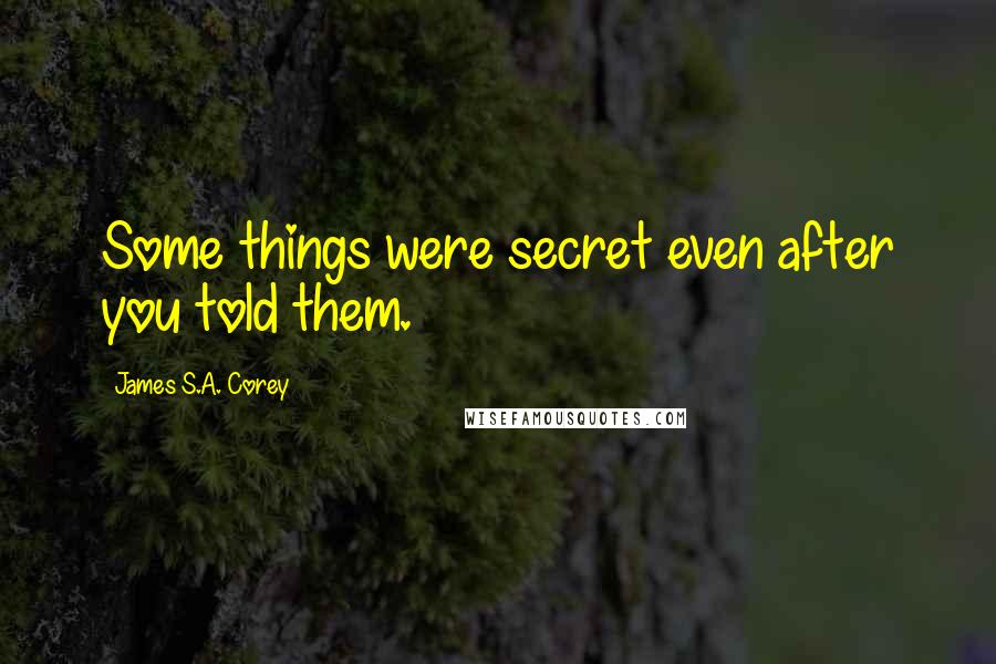 James S.A. Corey Quotes: Some things were secret even after you told them.