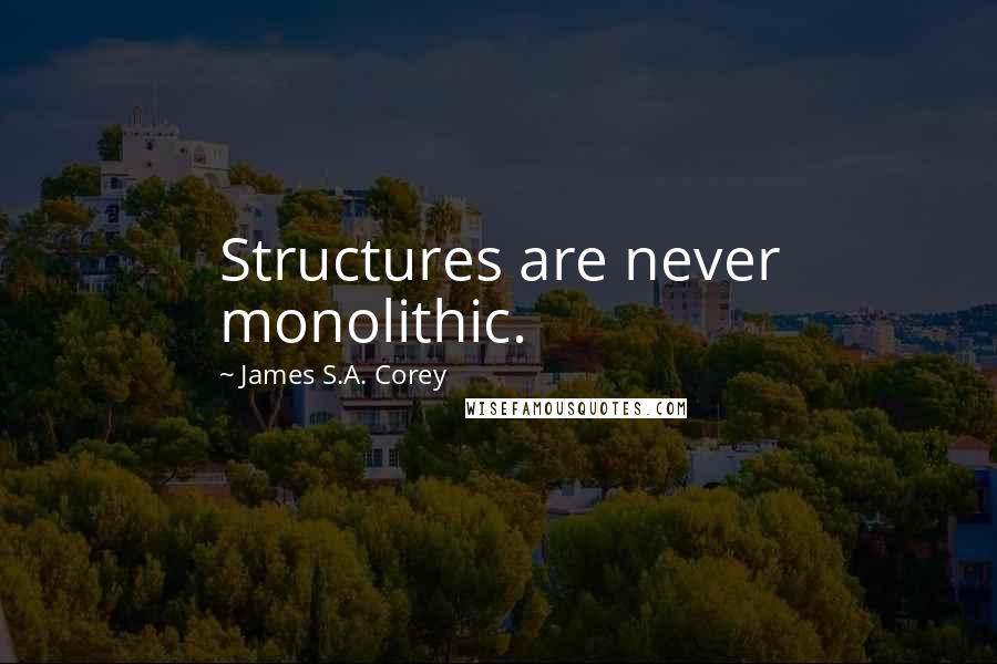 James S.A. Corey Quotes: Structures are never monolithic.