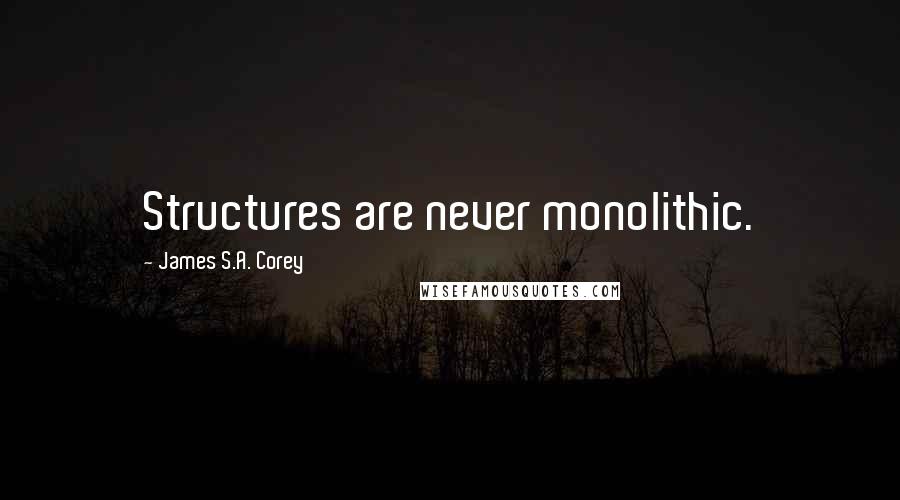 James S.A. Corey Quotes: Structures are never monolithic.