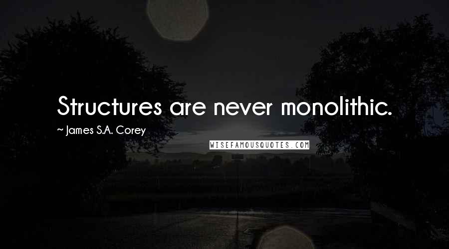 James S.A. Corey Quotes: Structures are never monolithic.