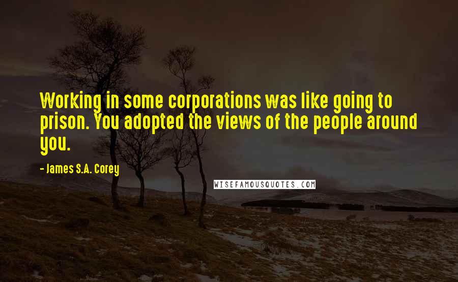 James S.A. Corey Quotes: Working in some corporations was like going to prison. You adopted the views of the people around you.