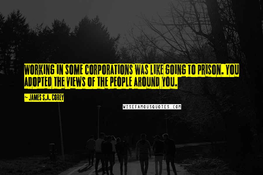 James S.A. Corey Quotes: Working in some corporations was like going to prison. You adopted the views of the people around you.