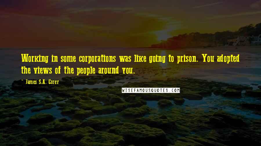 James S.A. Corey Quotes: Working in some corporations was like going to prison. You adopted the views of the people around you.