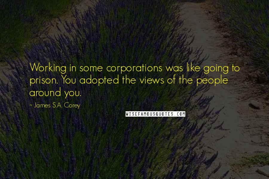 James S.A. Corey Quotes: Working in some corporations was like going to prison. You adopted the views of the people around you.