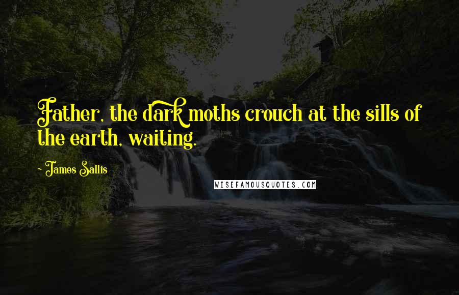 James Sallis Quotes: Father, the dark moths crouch at the sills of the earth, waiting.