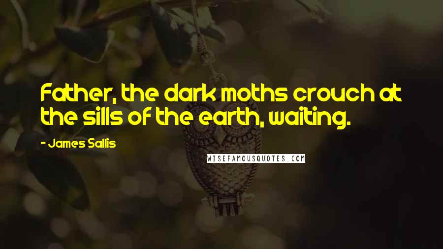 James Sallis Quotes: Father, the dark moths crouch at the sills of the earth, waiting.