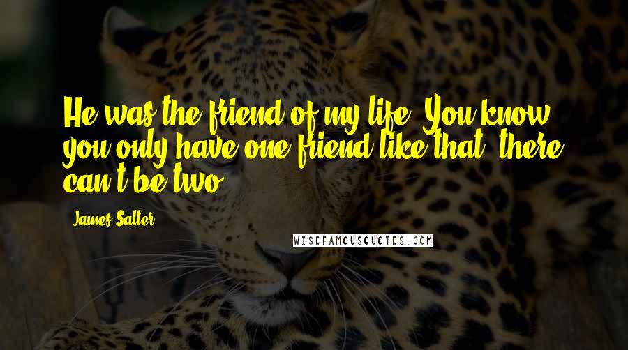 James Salter Quotes: He was the friend of my life. You know, you only have one friend like that; there can't be two.