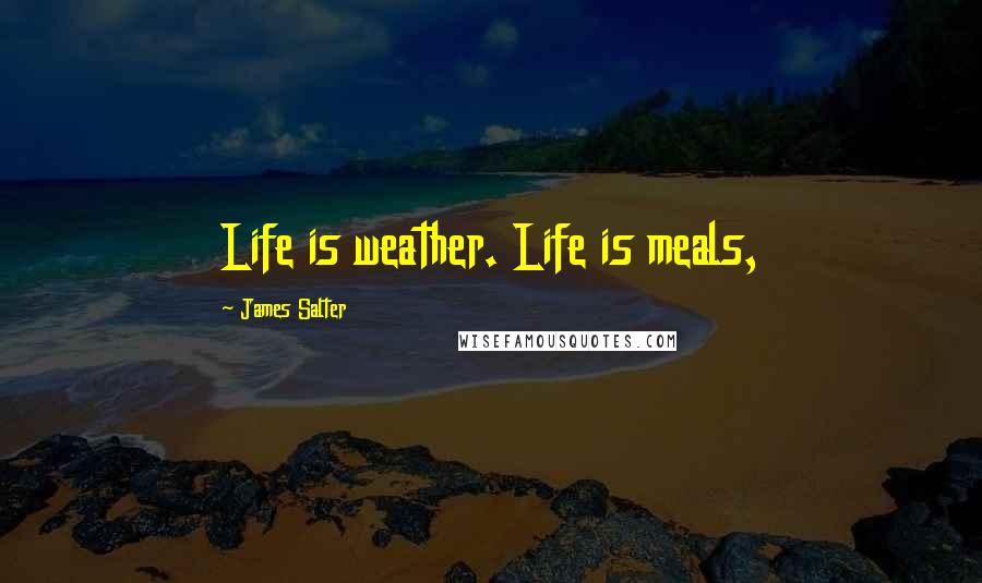 James Salter Quotes: Life is weather. Life is meals,