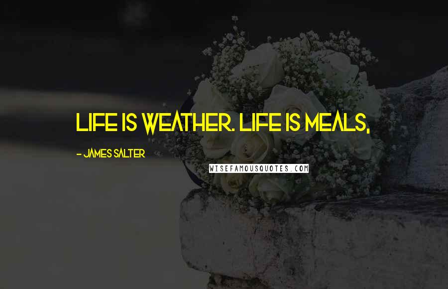 James Salter Quotes: Life is weather. Life is meals,