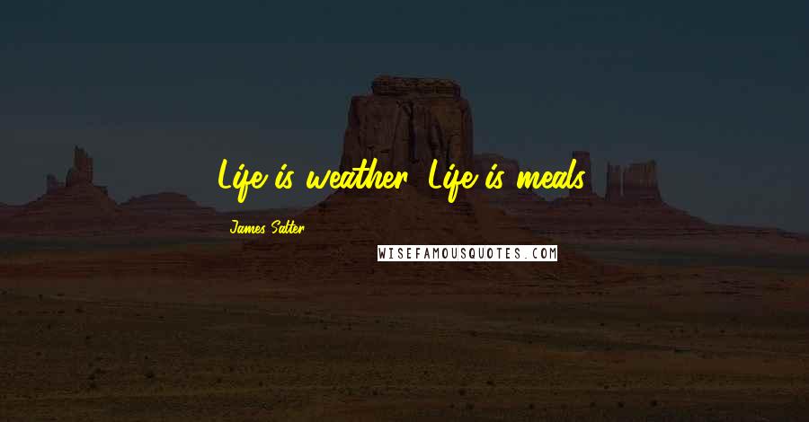 James Salter Quotes: Life is weather. Life is meals,