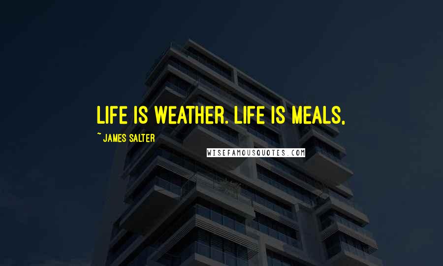 James Salter Quotes: Life is weather. Life is meals,