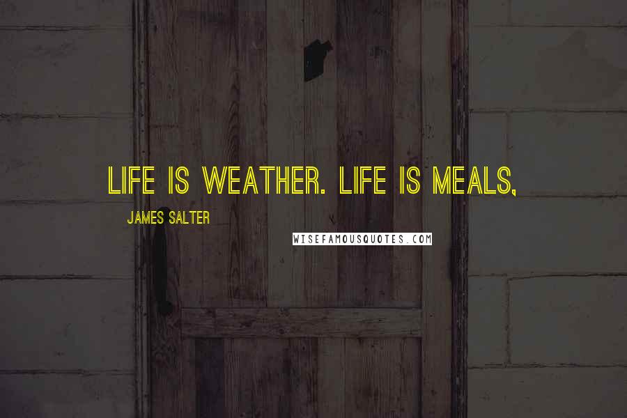 James Salter Quotes: Life is weather. Life is meals,