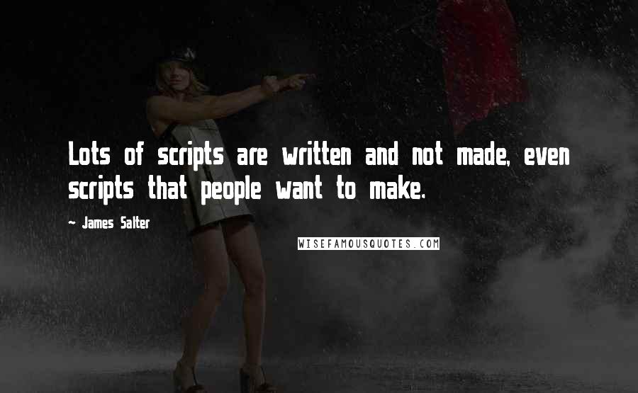 James Salter Quotes: Lots of scripts are written and not made, even scripts that people want to make.