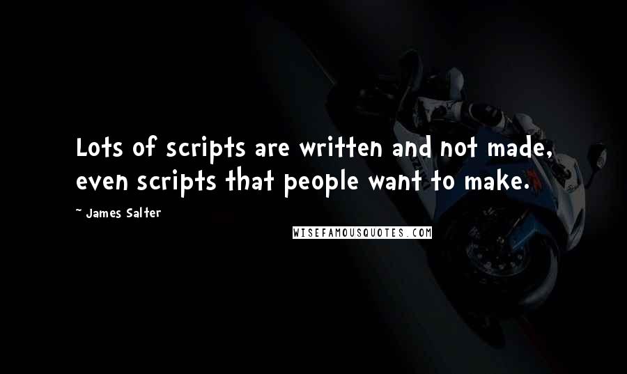 James Salter Quotes: Lots of scripts are written and not made, even scripts that people want to make.