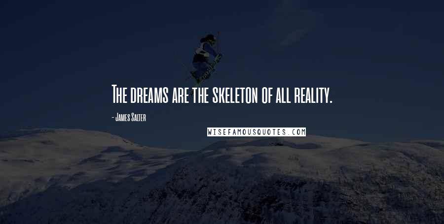 James Salter Quotes: The dreams are the skeleton of all reality.