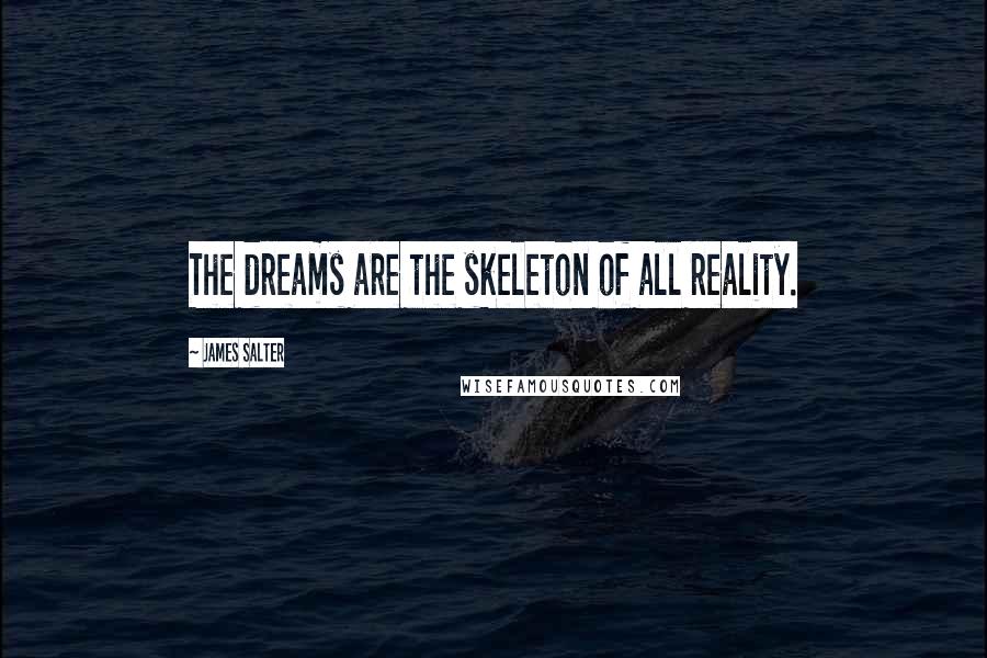 James Salter Quotes: The dreams are the skeleton of all reality.