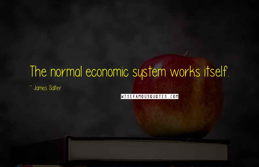 James Salter Quotes: The normal economic system works itself.