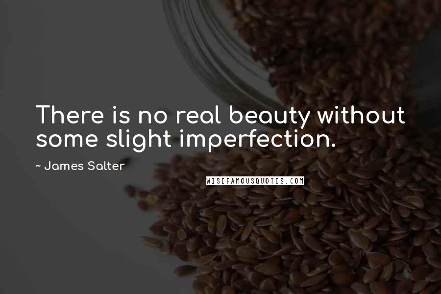 James Salter Quotes: There is no real beauty without some slight imperfection.