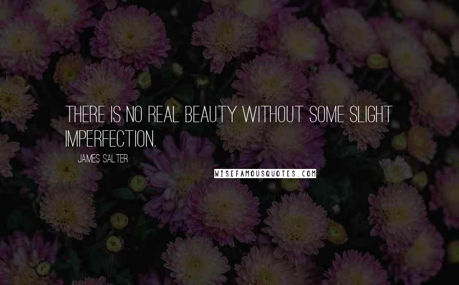 James Salter Quotes: There is no real beauty without some slight imperfection.