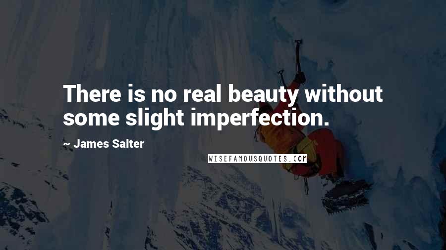 James Salter Quotes: There is no real beauty without some slight imperfection.