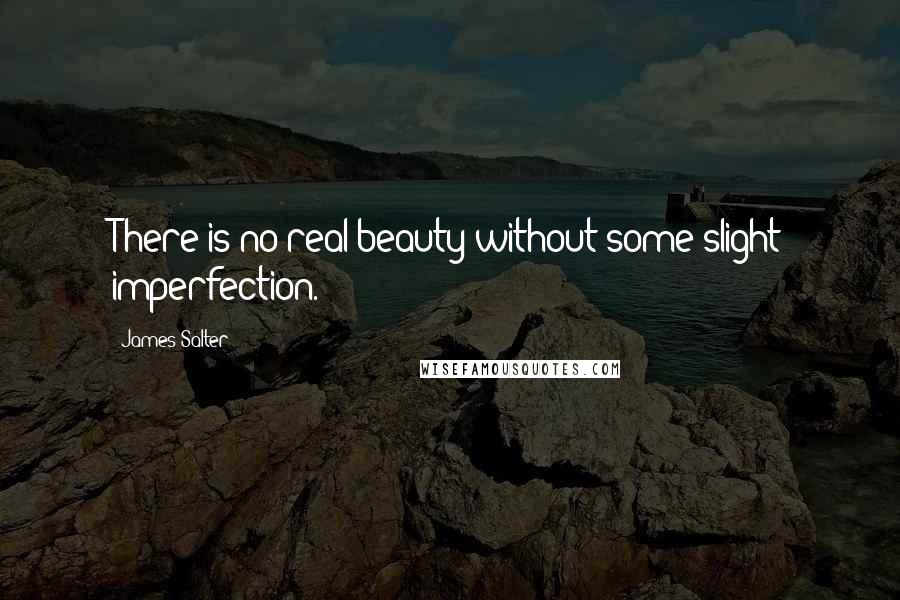 James Salter Quotes: There is no real beauty without some slight imperfection.