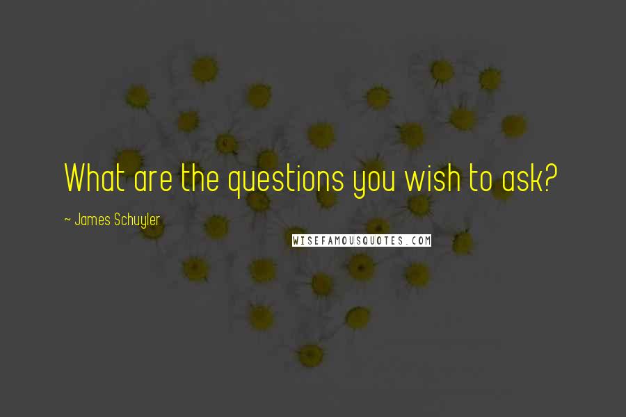 James Schuyler Quotes: What are the questions you wish to ask?