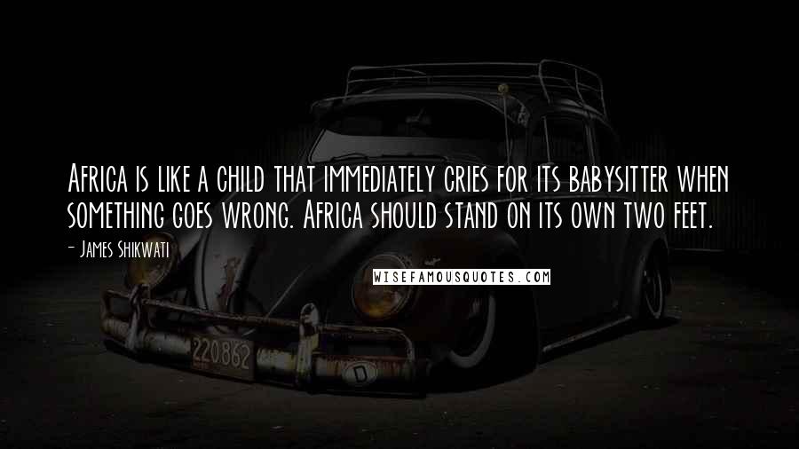 James Shikwati Quotes: Africa is like a child that immediately cries for its babysitter when something goes wrong. Africa should stand on its own two feet.