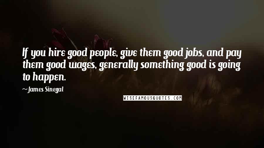 James Sinegal Quotes: If you hire good people, give them good jobs, and pay them good wages, generally something good is going to happen.