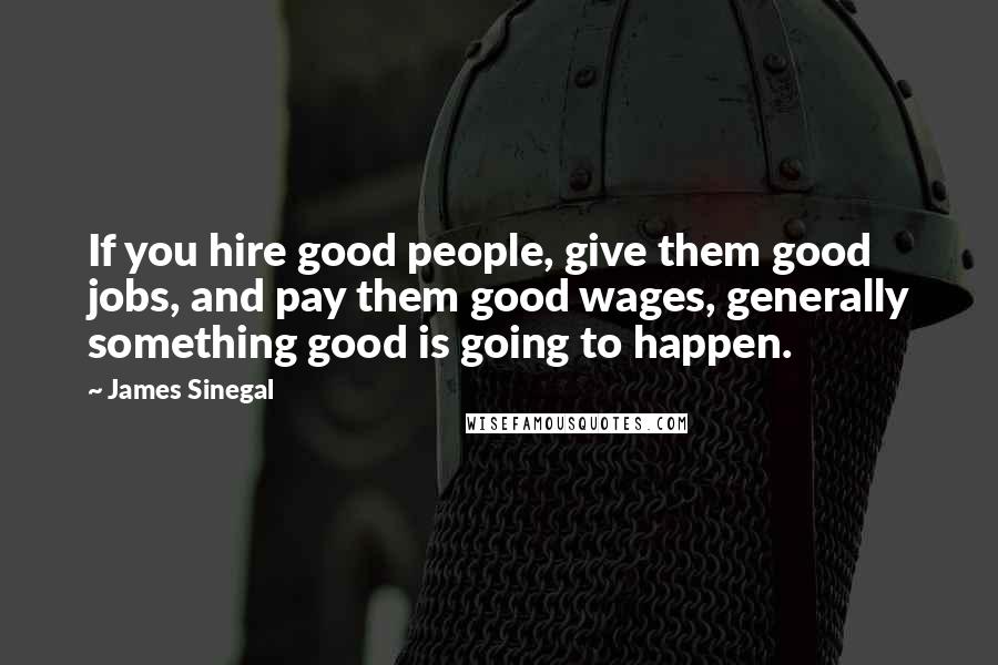 James Sinegal Quotes: If you hire good people, give them good jobs, and pay them good wages, generally something good is going to happen.