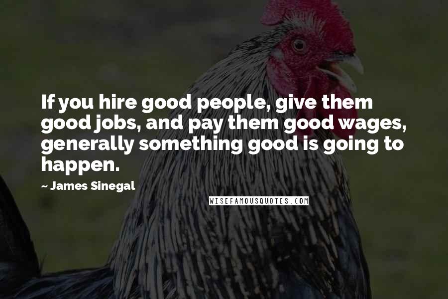 James Sinegal Quotes: If you hire good people, give them good jobs, and pay them good wages, generally something good is going to happen.