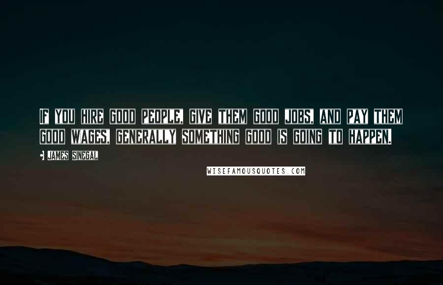 James Sinegal Quotes: If you hire good people, give them good jobs, and pay them good wages, generally something good is going to happen.