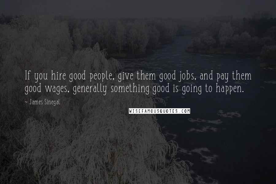 James Sinegal Quotes: If you hire good people, give them good jobs, and pay them good wages, generally something good is going to happen.